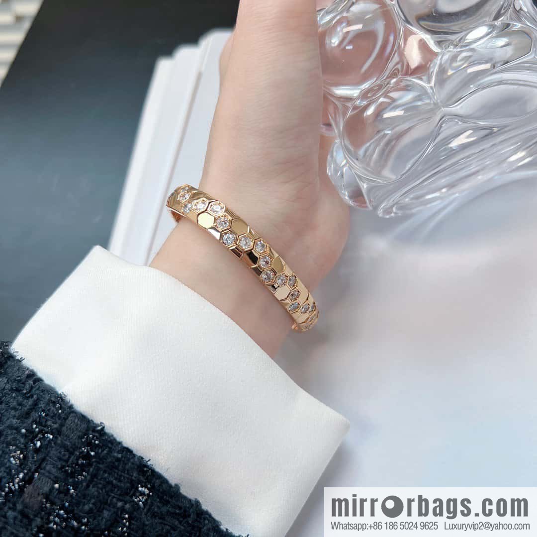 ❗️New ❗️ ☀️ CHAUMET BEE MY LOVE Love Nest Series Wide Edition Honeycomb Bracelet Bracelet ☀️