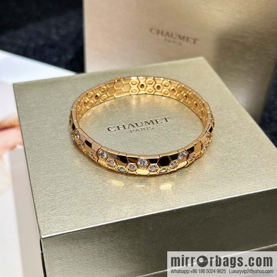 ❗️New ❗️ ☀️ CHAUMET BEE MY LOVE Love Nest Series Wide Edition Honeycomb Bracelet Bracelet ☀️