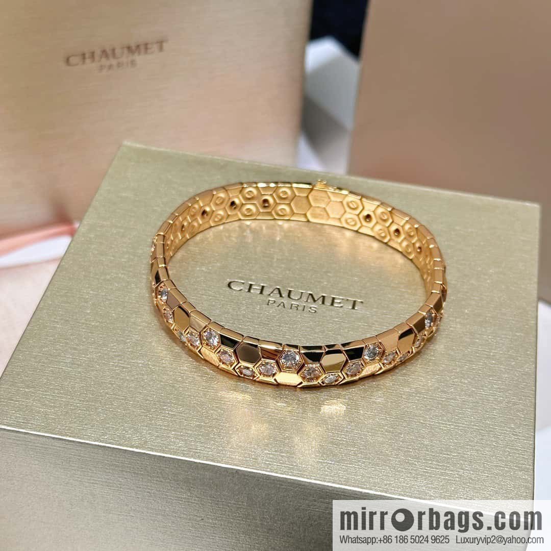 ❗️New ❗️ ☀️ CHAUMET BEE MY LOVE Love Nest Series Wide Edition Honeycomb Bracelet Bracelet ☀️