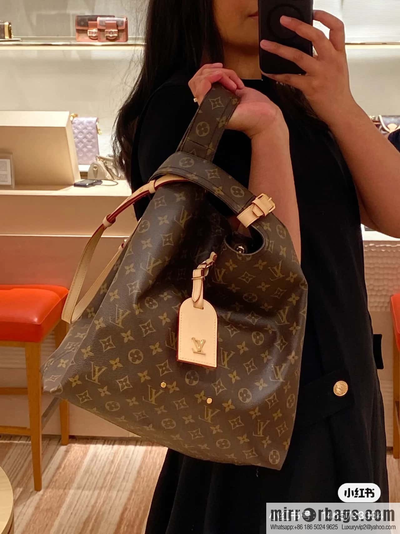 [Premium‑quality] M46817 monogram shopping bag series, new ATLANTIS large handbag in autumn and winter