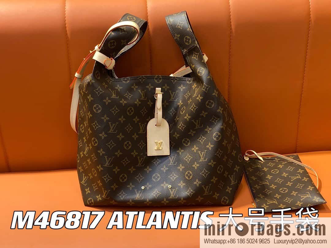 [Premium‑quality] M46817 monogram shopping bag series, new ATLANTIS large handbag in autumn and winter