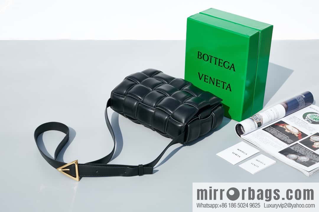 Bottega Veneta Padded Cassette Bag Model; 591970 BV Cassette Pillow Bag black gold buckle