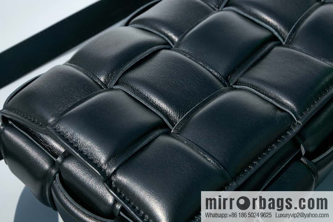 Bottega Veneta Padded Cassette Bag Model; 591970 BV Cassette Pillow Bag black gold buckle