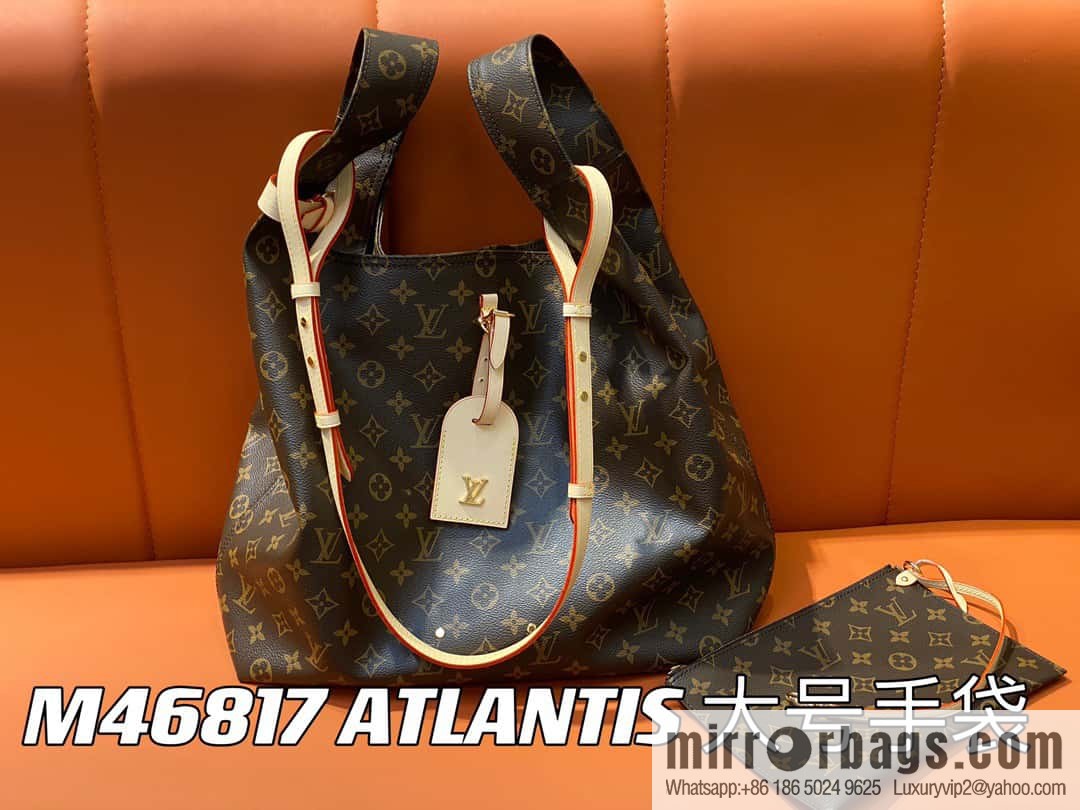 [Premium‑quality] M46817 monogram shopping bag series, new ATLANTIS large handbag in autumn and winter