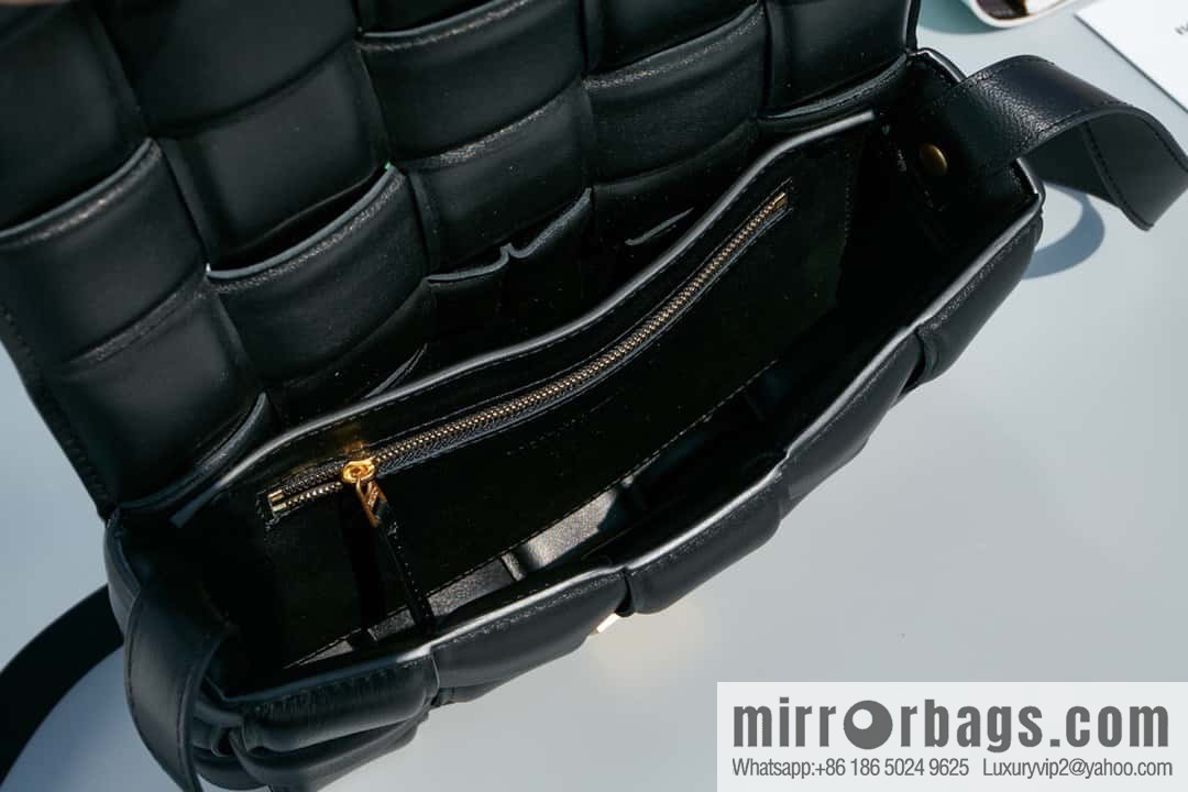 Bottega Veneta Padded Cassette Bag Model; 591970 BV Cassette Pillow Bag black gold buckle