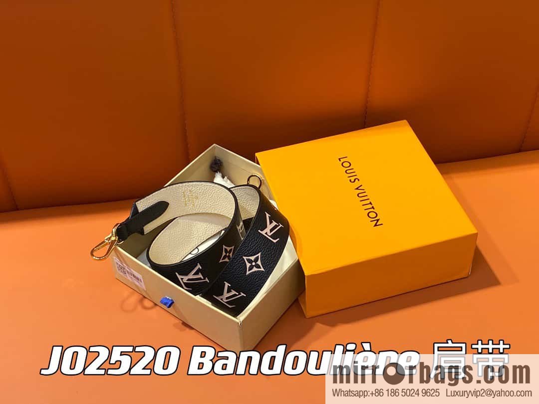 [Premium‑quality] J02520 black silk screen, full leather shoulder strap series Bandoulière shoulder strap