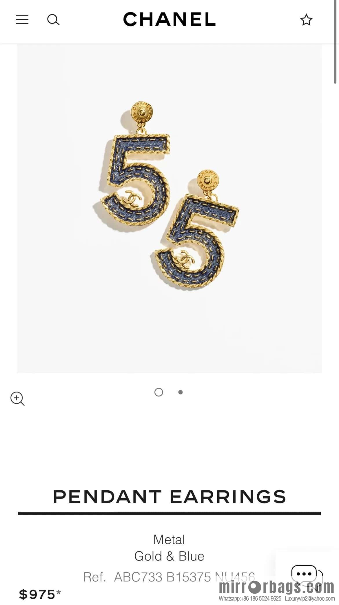 ❗️New ❗️☀️ new ☑️ Chanel c2 double C denim 5 word stud earrings ☀️