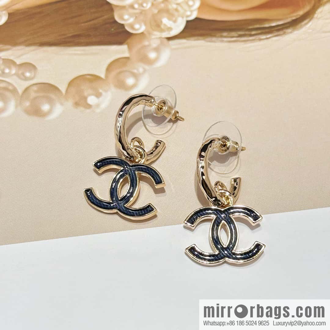 ❗️New ❗️ ☀️ new ☑️ chanel c2 double c denim stud earrings ☀️