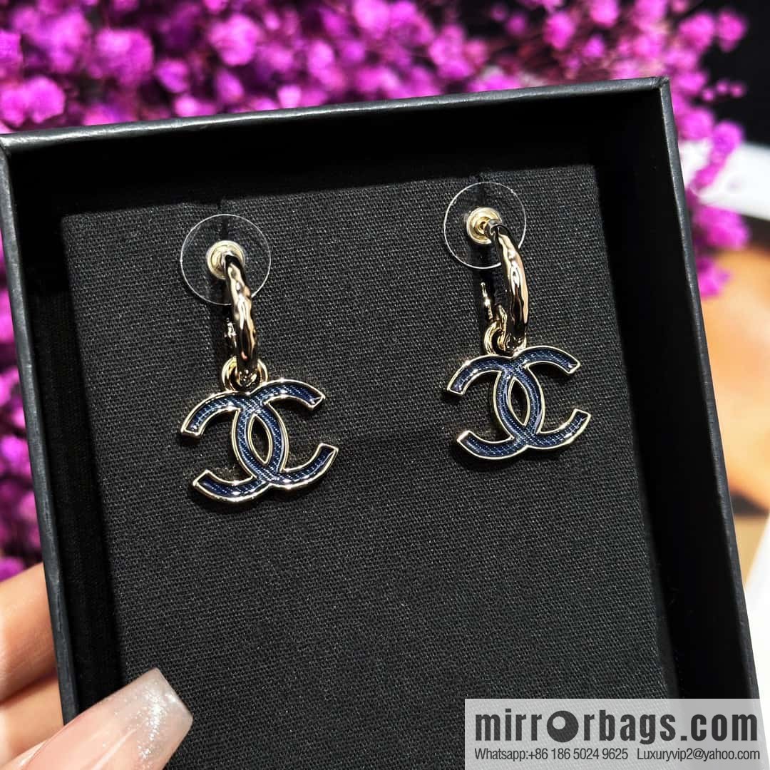 ❗️New ❗️ ☀️ new ☑️ chanel c2 double c denim stud earrings ☀️