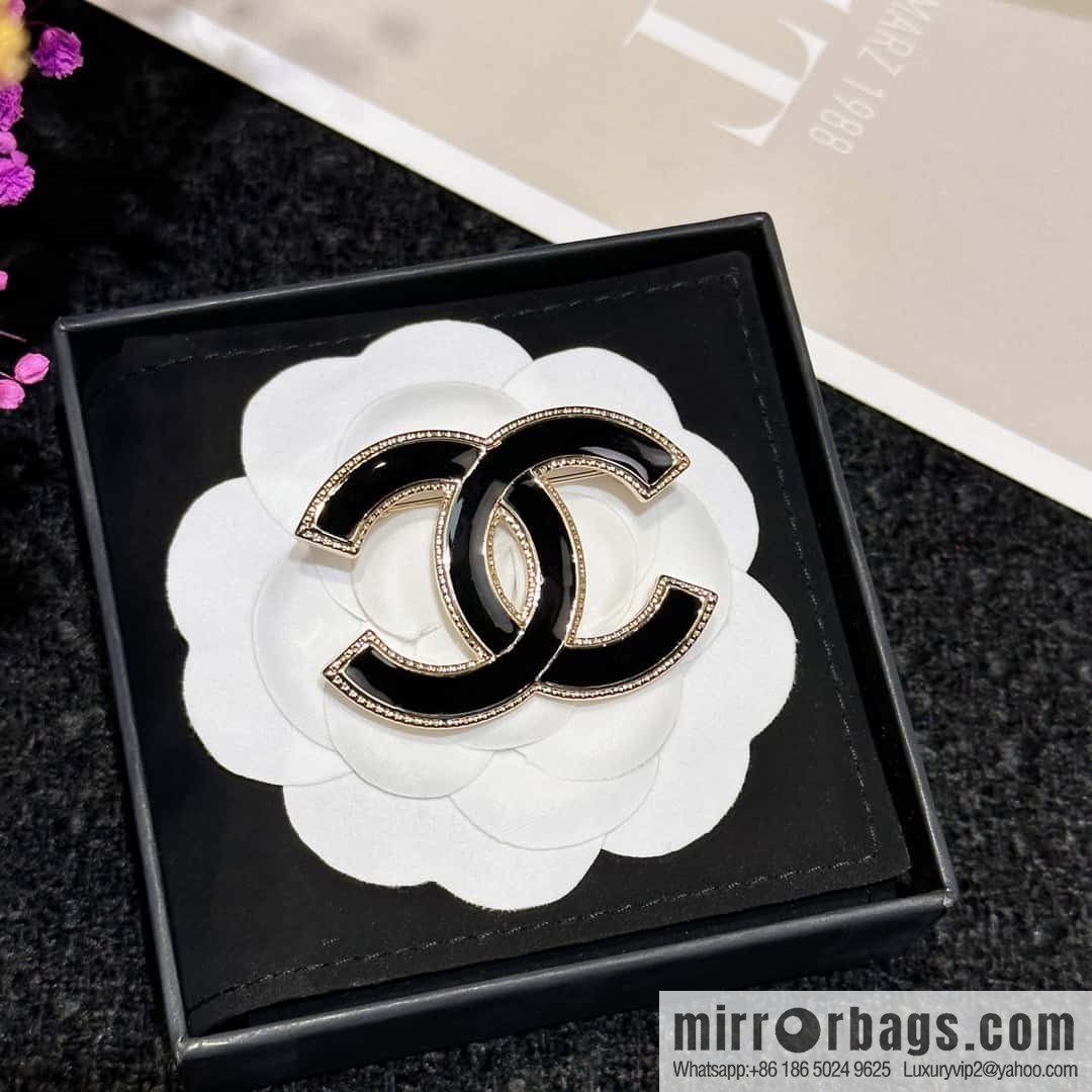❗️New ❗️ ☀️ New ☑️ Chanel Double C Black Oil Drop Brooch ☀️