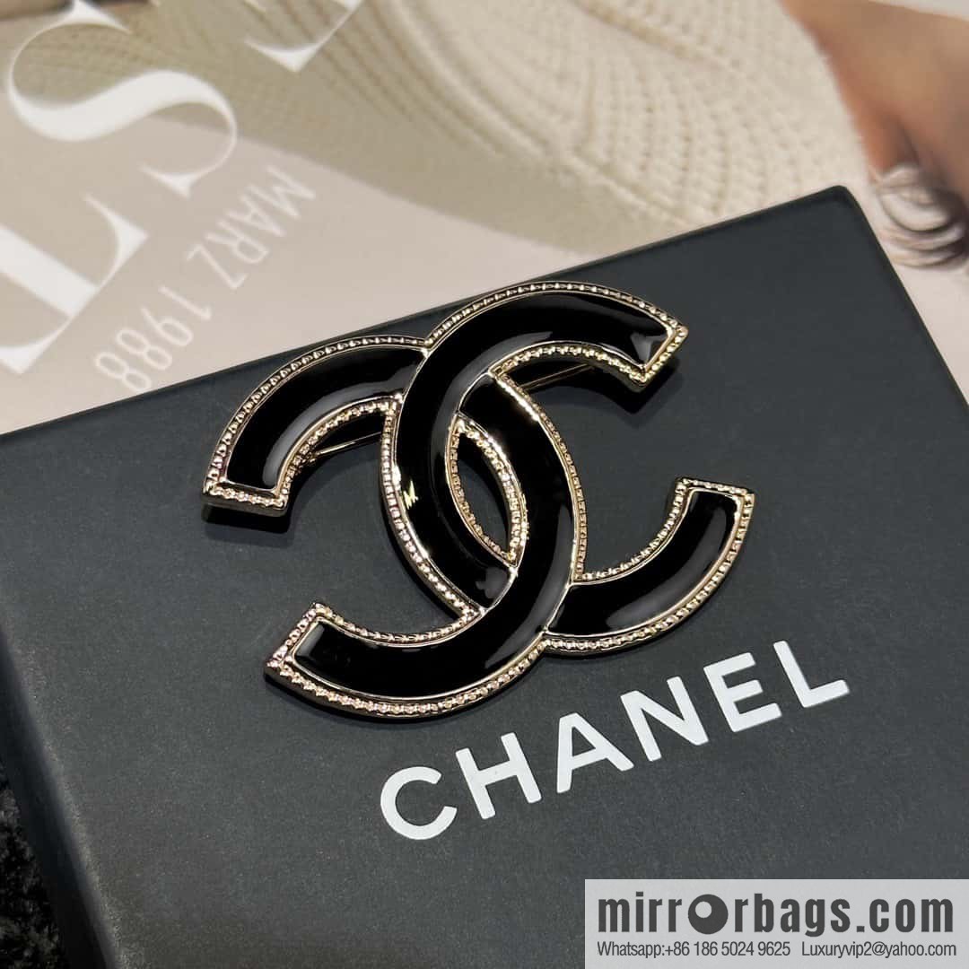 ❗️New ❗️ ☀️ New ☑️ Chanel Double C Black Oil Drop Brooch ☀️