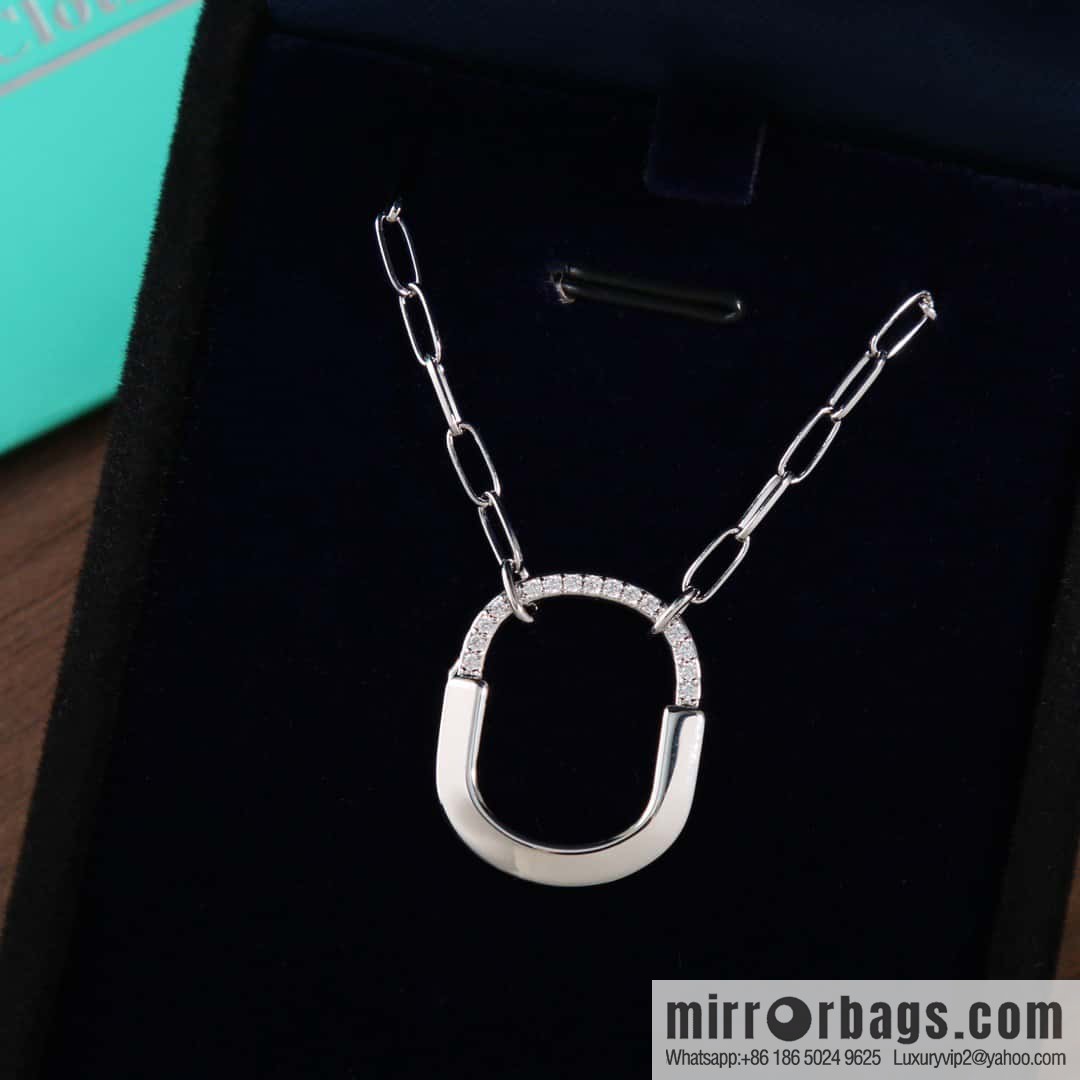 ☀️Tiffany Lock Half Diamond Lock Head Necklace ☀️ Tiffany & co Tiffany Lock Collection