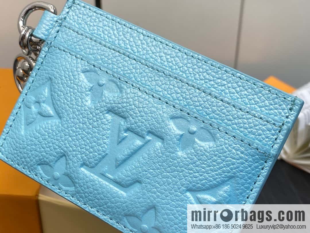 [Boutique‑grade] M82171 pearlescent blue, full leather M82739 card holder wallet series LV CHARMS card holder