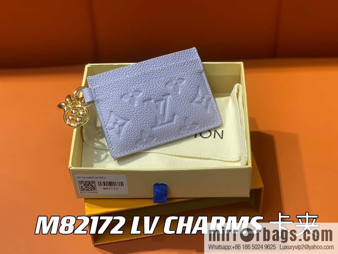 [Premium‑quality] M82171 light purple, full leather M82739 card holder wallet series LV CHARMS card holder