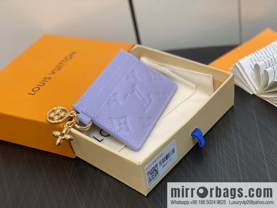 [Premium‑quality] M82171 light purple, full leather M82739 card holder wallet series LV CHARMS card holder