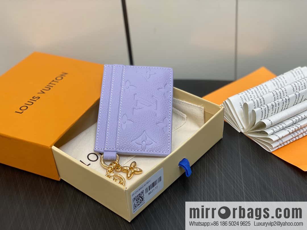 [Premium‑quality] M82171 light purple, full leather M82739 card holder wallet series LV CHARMS card holder