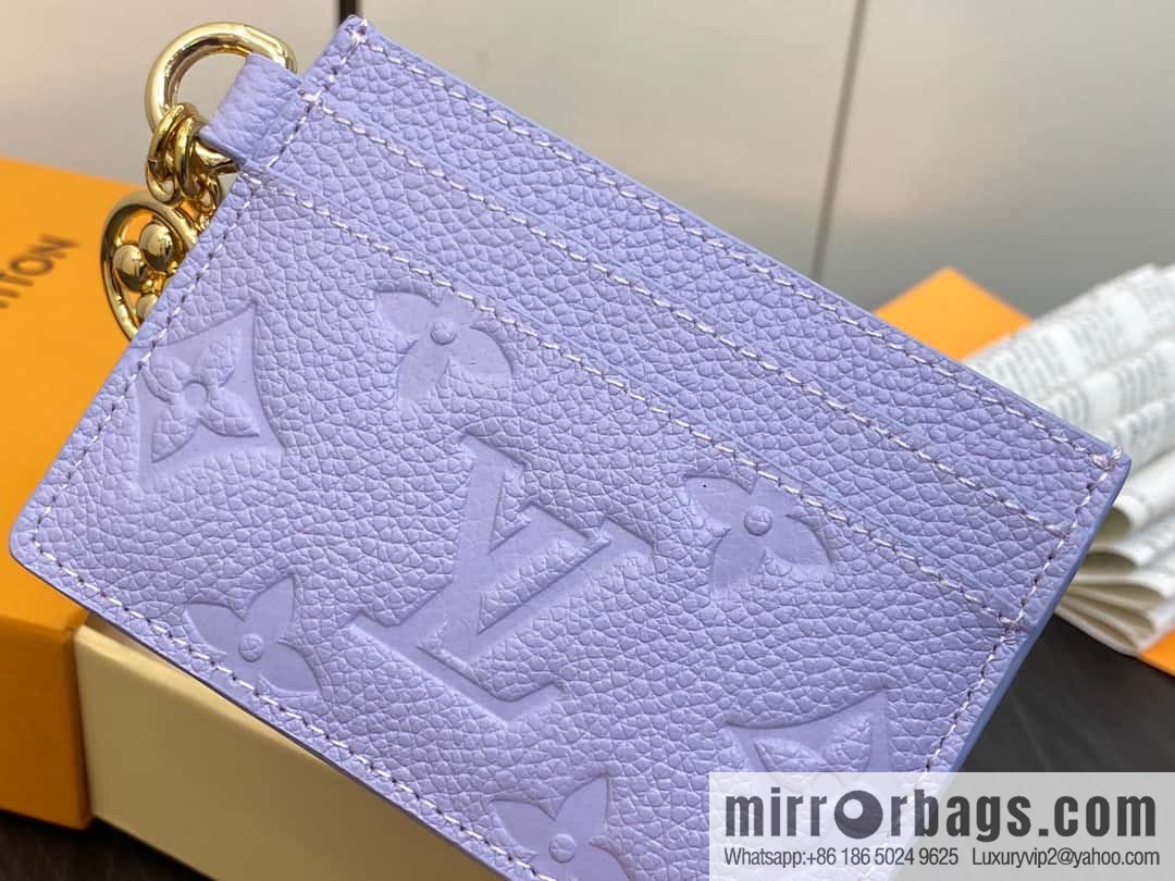 [Premium‑quality] M82171 light purple, full leather M82739 card holder wallet series LV CHARMS card holder
