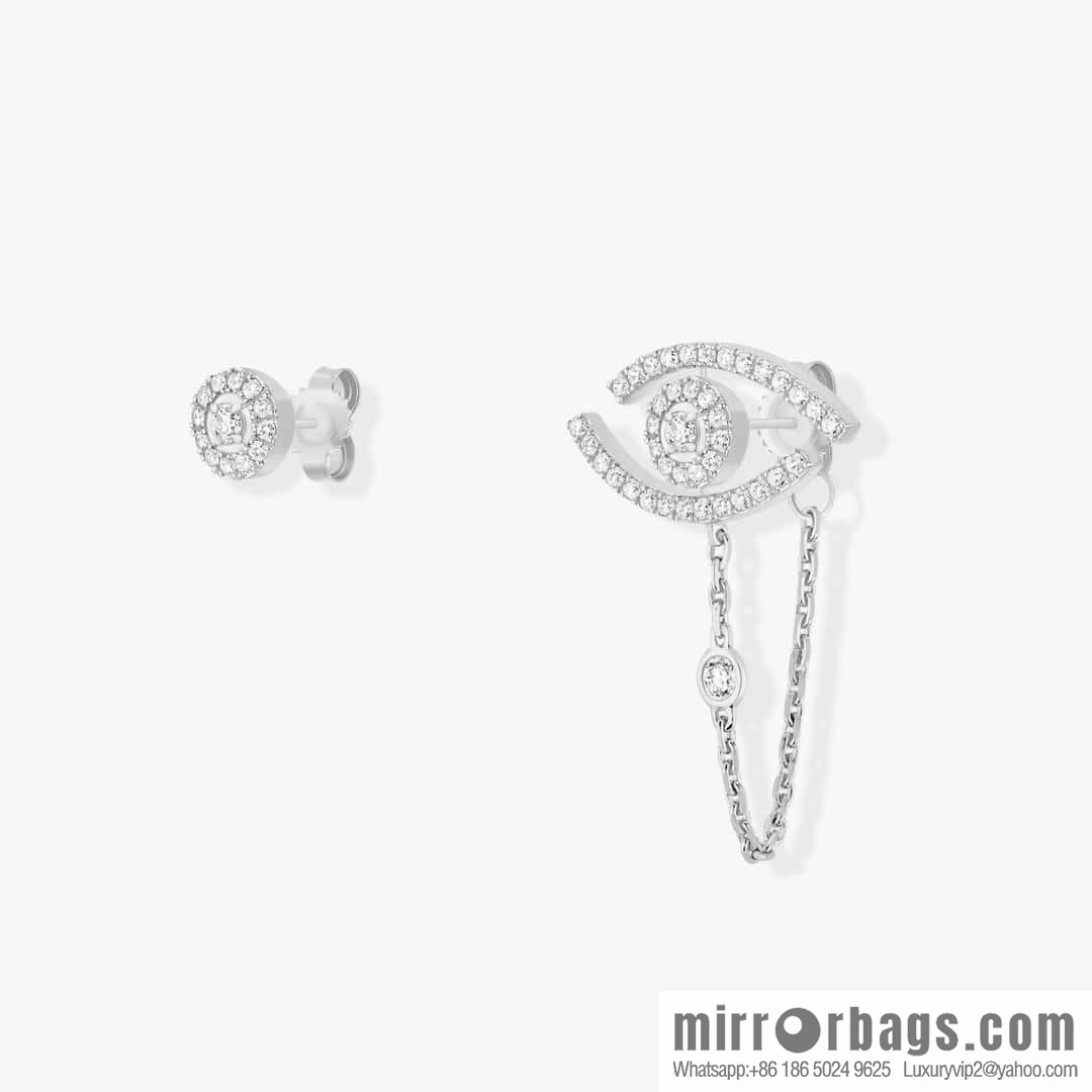 ☀️Messika LUCKY EYE Full Diamond Lucky Eye Stud Earrings ☀️