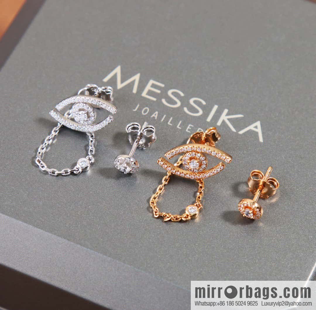 ☀️Messika LUCKY EYE Full Diamond Lucky Eye Stud Earrings ☀️