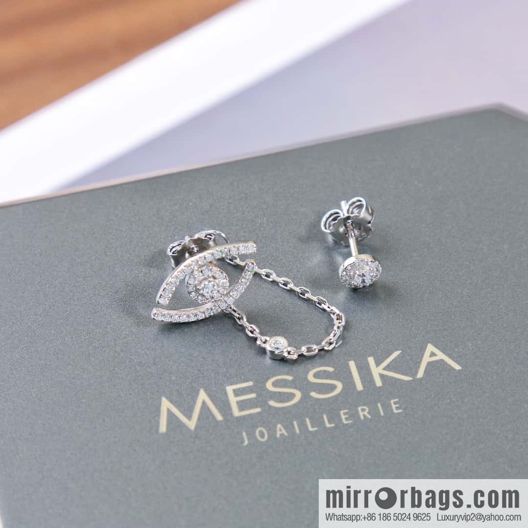 ☀️Messika LUCKY EYE Full Diamond Lucky Eye Stud Earrings ☀️