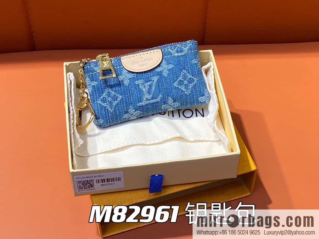 [Boutique‑grade] M82961 blue denim, key bag wallet series, this zipper zero wallet