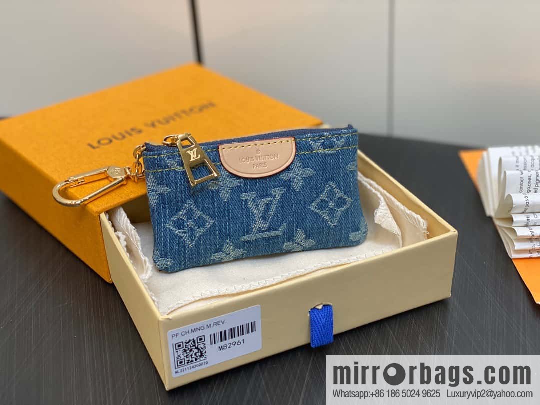 [Boutique‑grade] M82961 blue denim, key bag wallet series, this zipper zero wallet