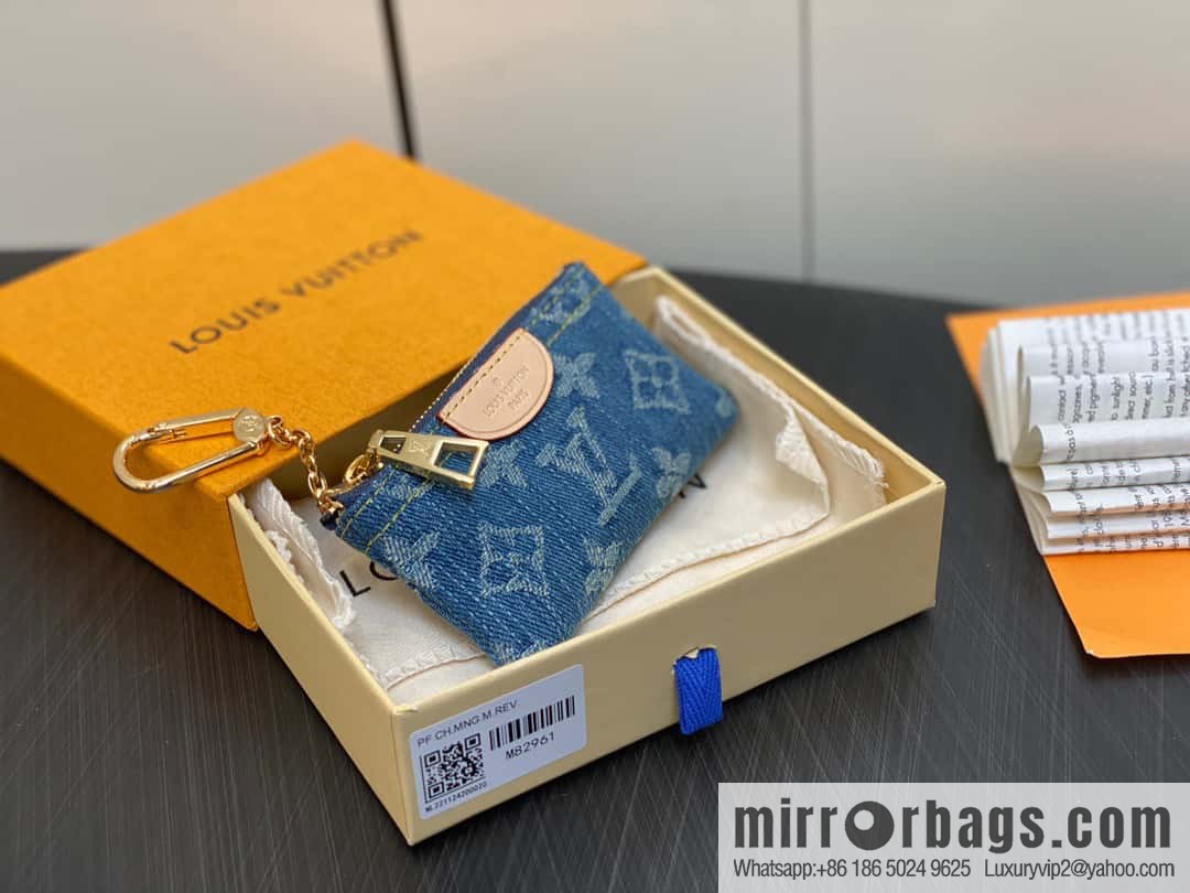 [Boutique‑grade] M82961 blue denim, key bag wallet series, this zipper zero wallet