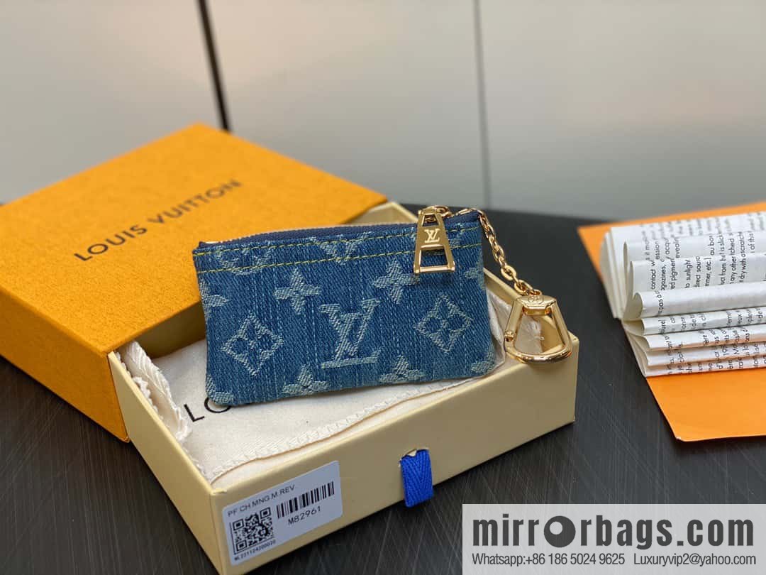 [Boutique‑grade] M82961 blue denim, key bag wallet series, this zipper zero wallet