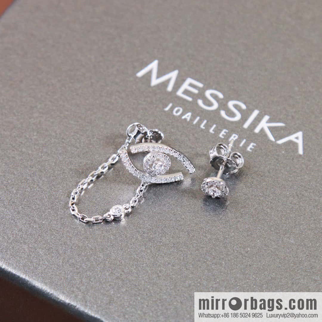 ☀️Messika LUCKY EYE Full Diamond Lucky Eye Stud Earrings ☀️