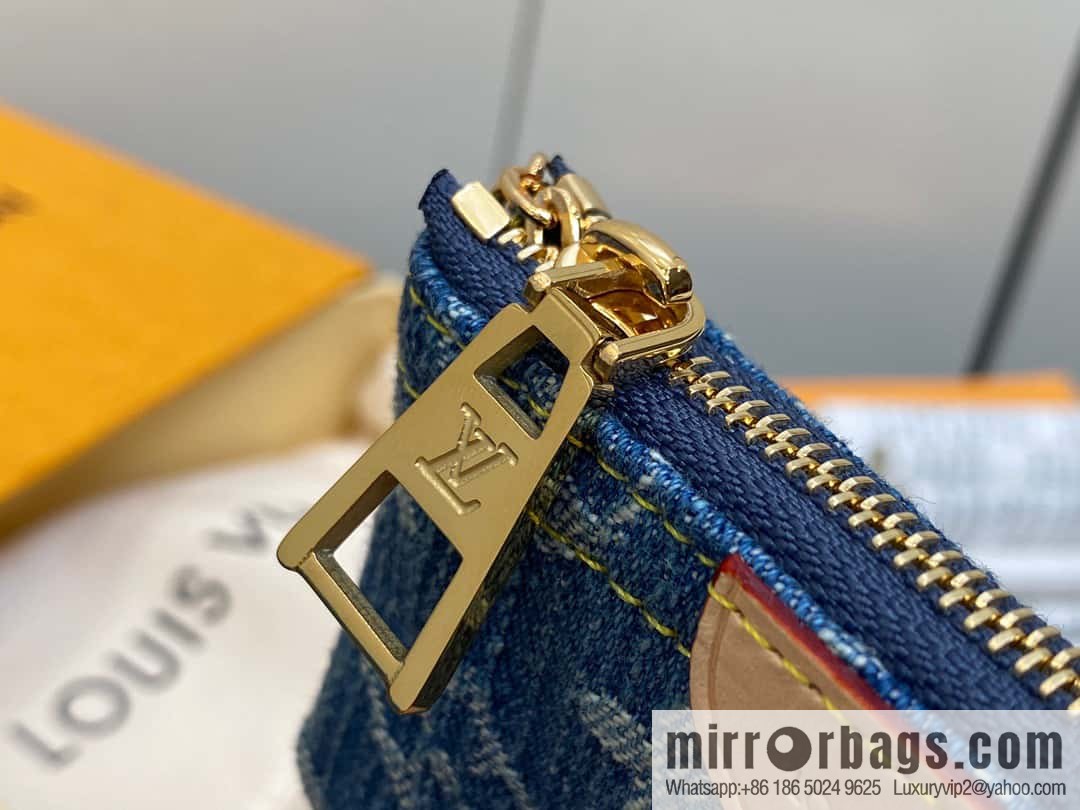 [Boutique‑grade] M82961 blue denim, key bag wallet series, this zipper zero wallet