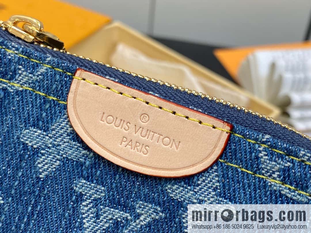 [Boutique‑grade] M82961 blue denim, key bag wallet series, this zipper zero wallet
