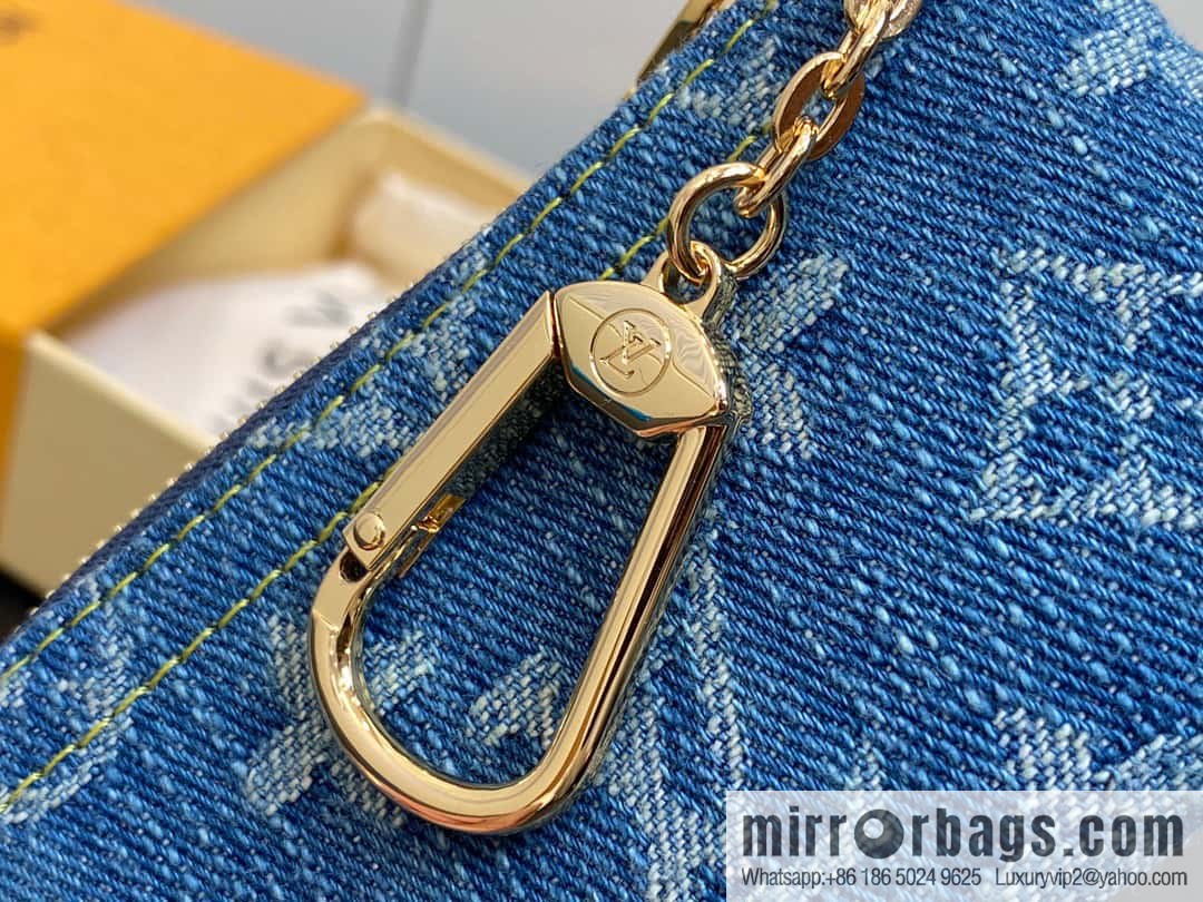 [Boutique‑grade] M82961 blue denim, key bag wallet series, this zipper zero wallet