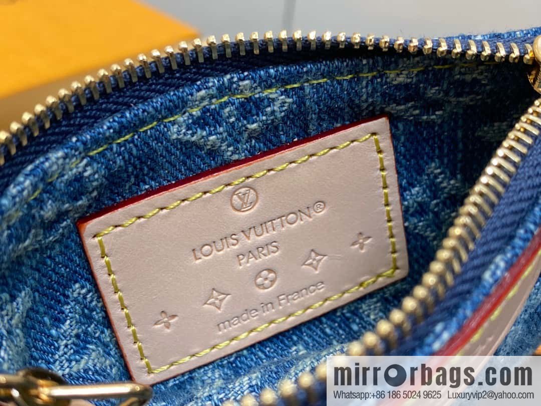 [Boutique‑grade] M82961 blue denim, key bag wallet series, this zipper zero wallet