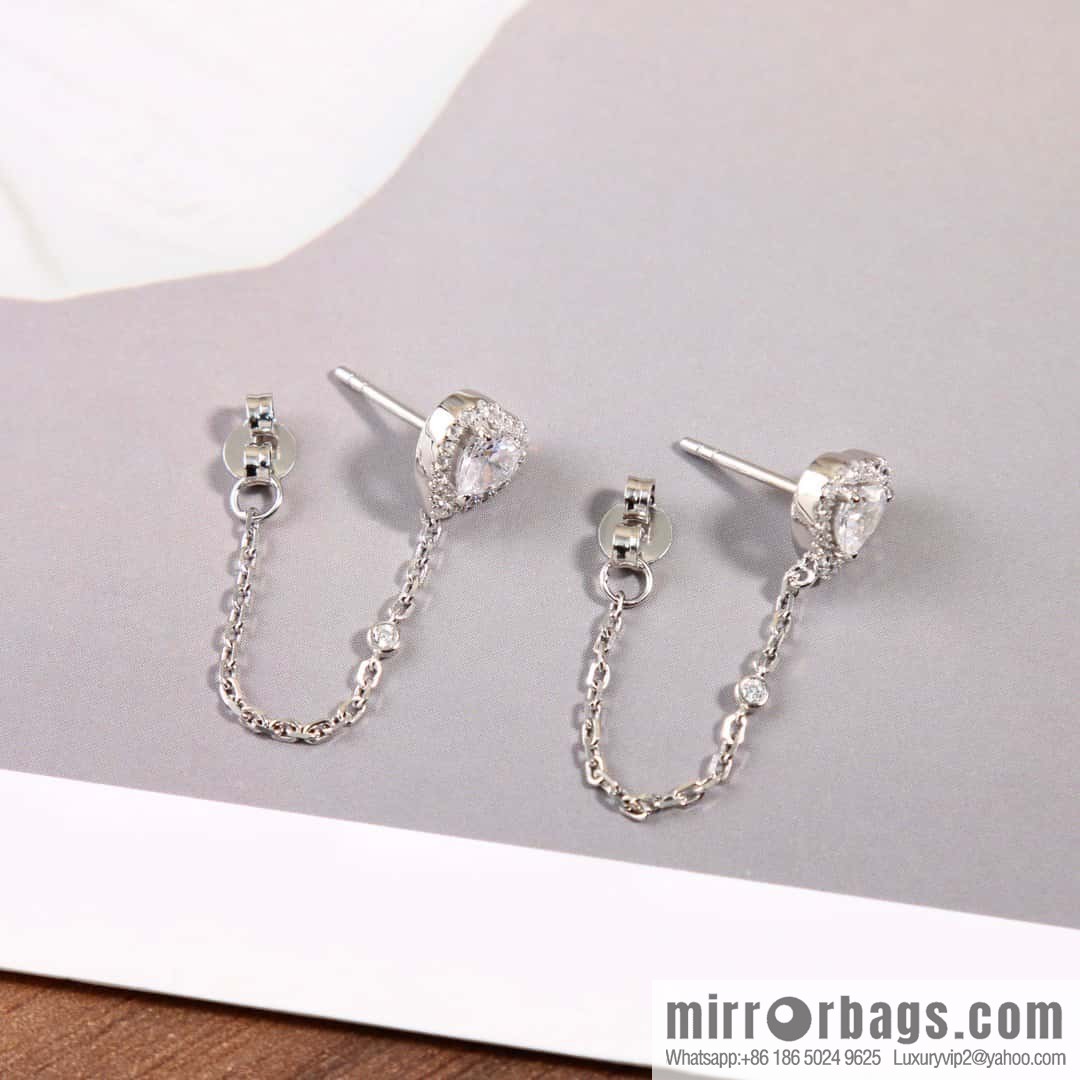☀️Messika full diamond peach heart love stud earrings ☀️