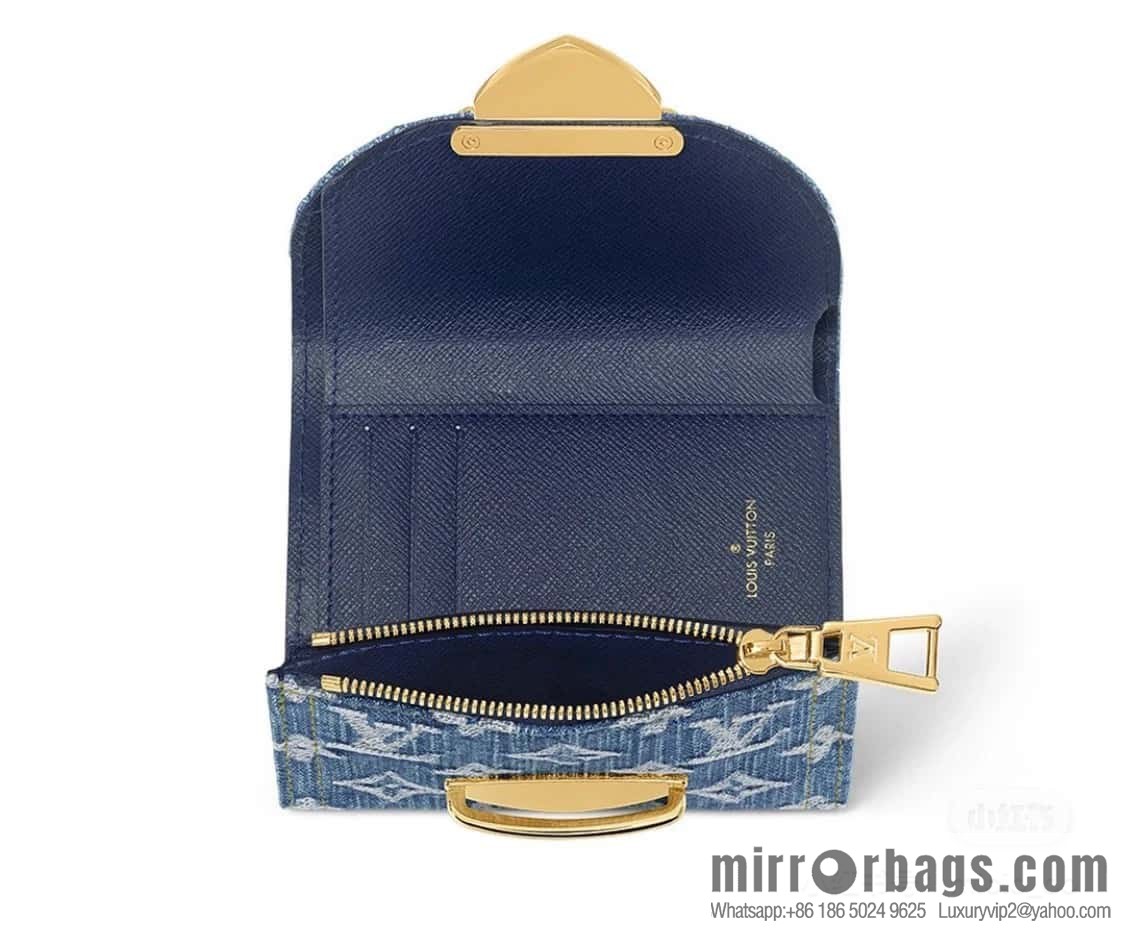 [Boutique‑grade] M82959 blue denim, flip wallet series Victorine wallet