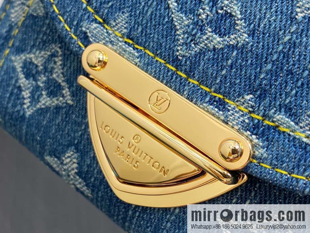 [Boutique‑grade] M82959 blue denim, flip wallet series Victorine wallet