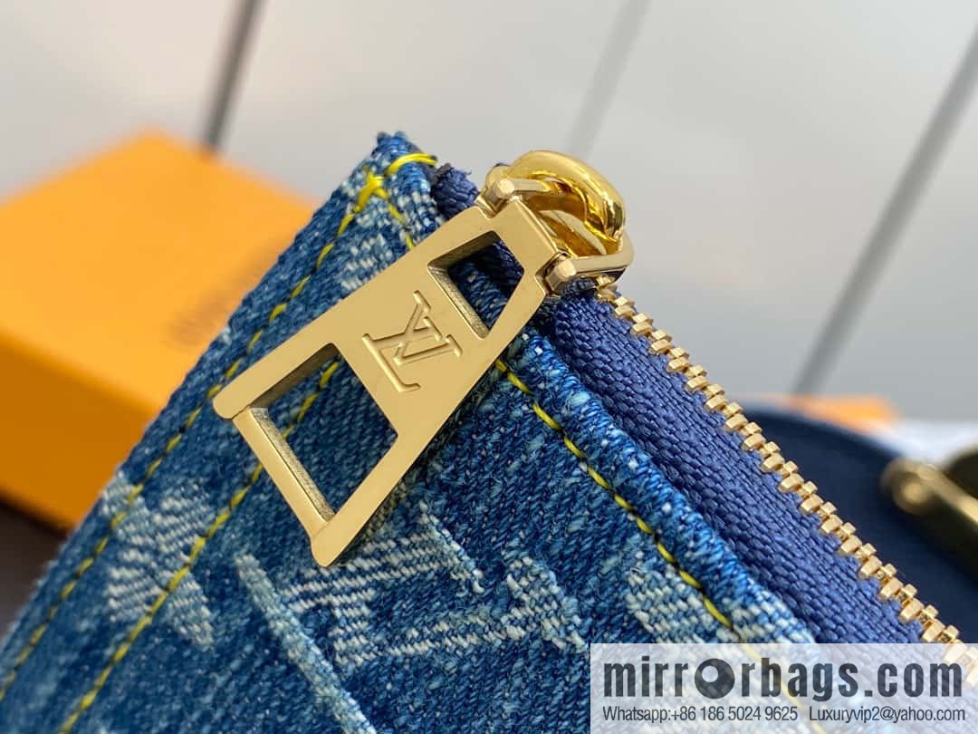 [Boutique‑grade] M82959 blue denim, flip wallet series Victorine wallet