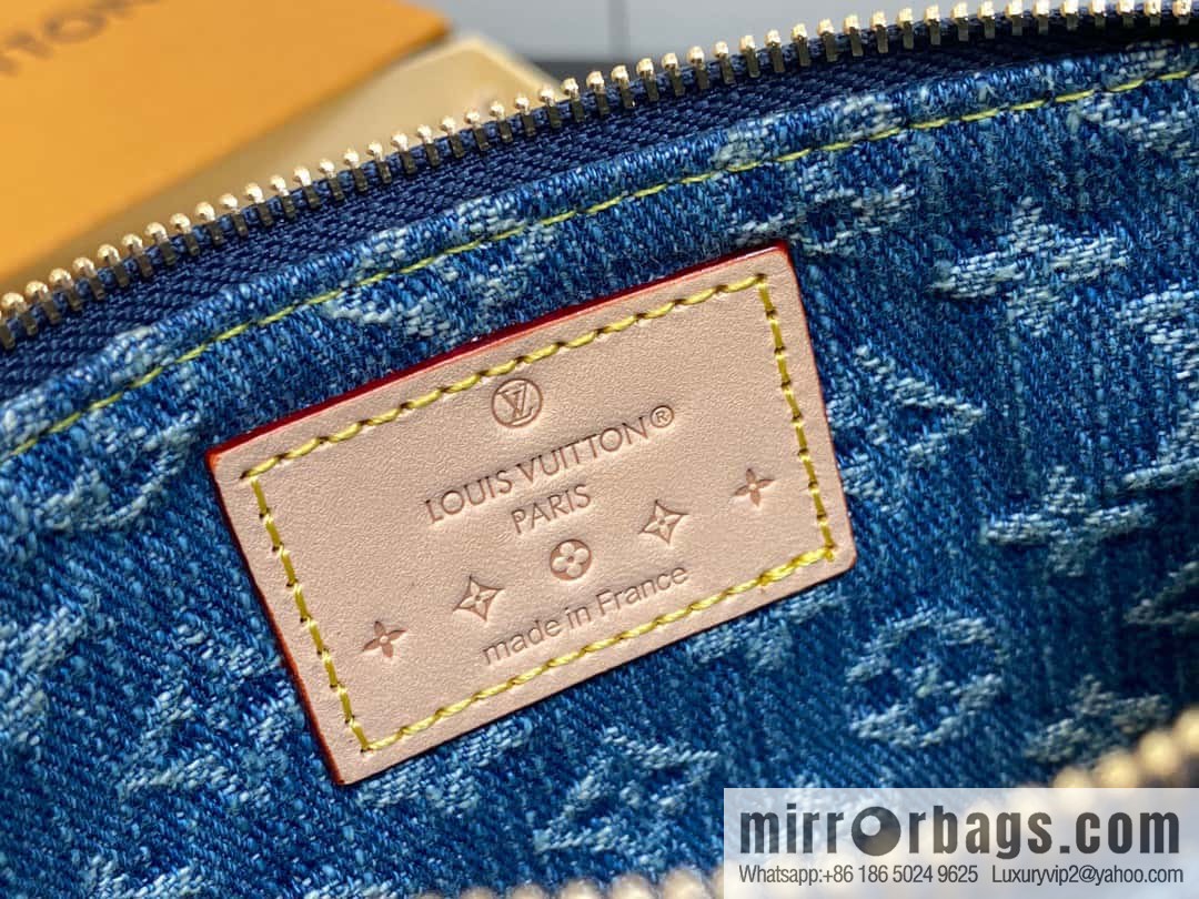 [Boutique‑grade] M82960 blue denim mini mahjong bag series Mini Pochette Accessories small handbag