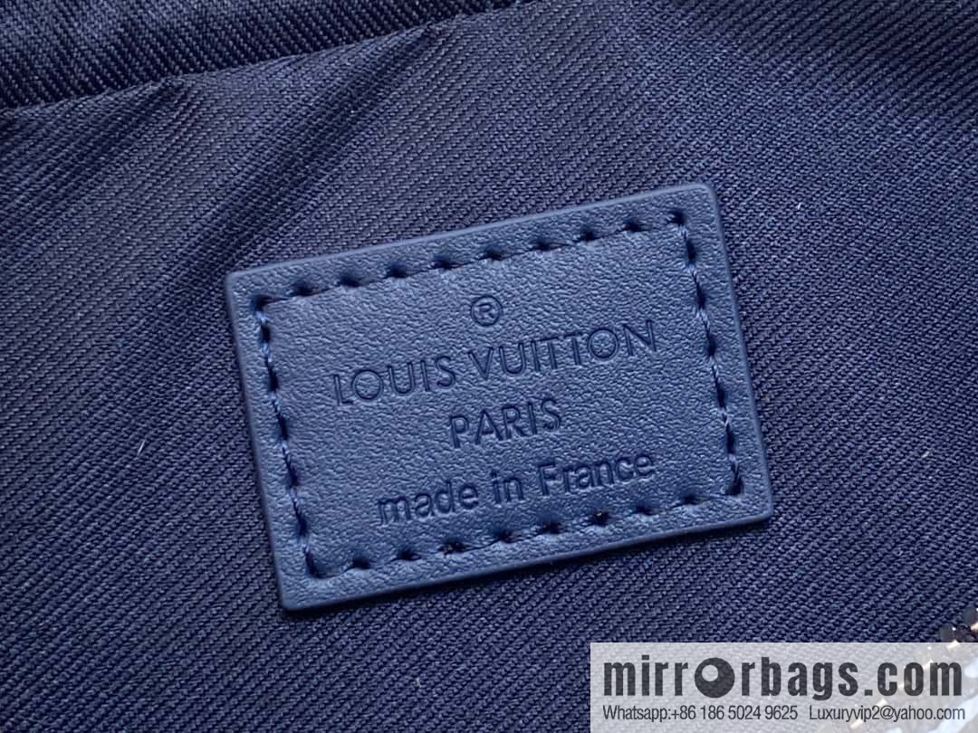 [Boutique‑grade] N40694 blue grid, men's bag messenger bag three-piece series Trio messenger bag