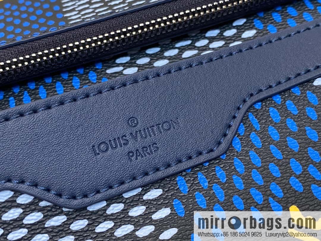 [Boutique‑grade] N40694 blue grid, men's bag messenger bag three-piece series Trio messenger bag