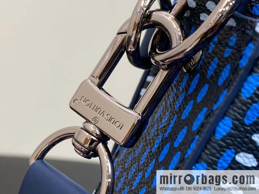 [Boutique‑grade] N40694 blue grid, men's bag messenger bag three-piece series Trio messenger bag