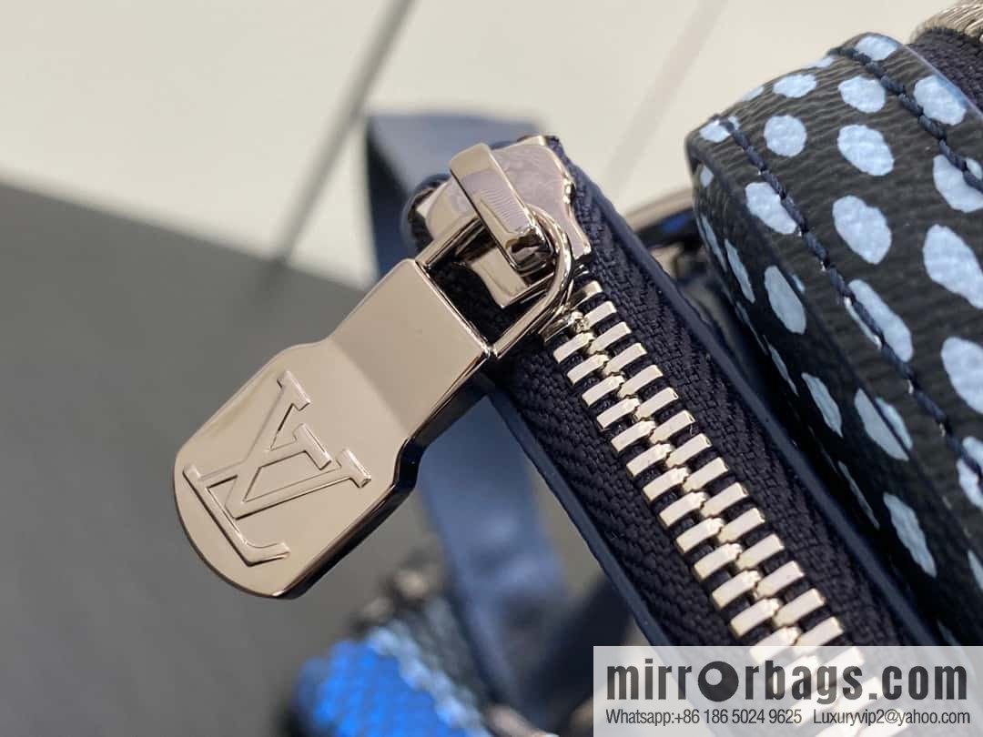 [Boutique‑grade] N40694 blue grid, men's bag messenger bag three-piece series Trio messenger bag