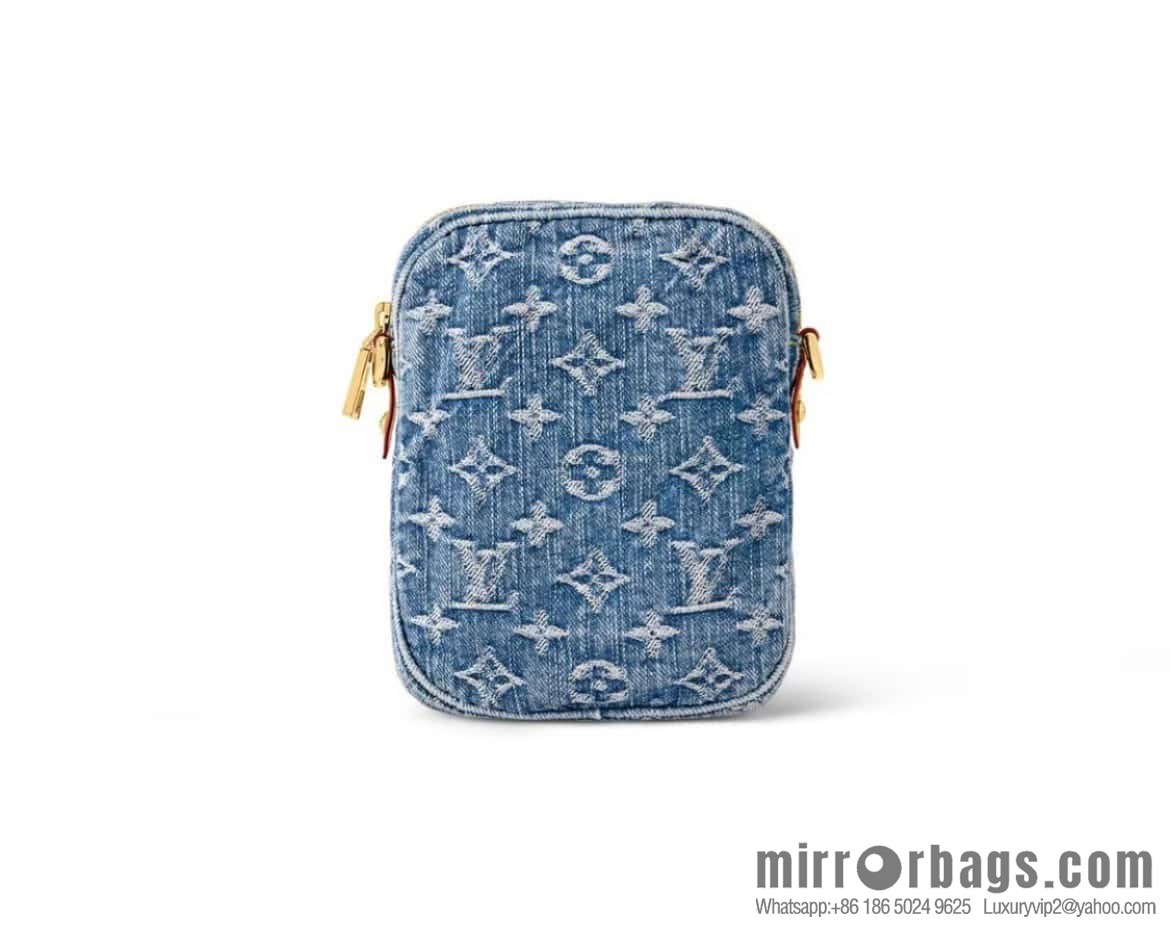 [Boutique‑grade] M82948 blue denim, mailman bag series Fairfax Pochette handbag