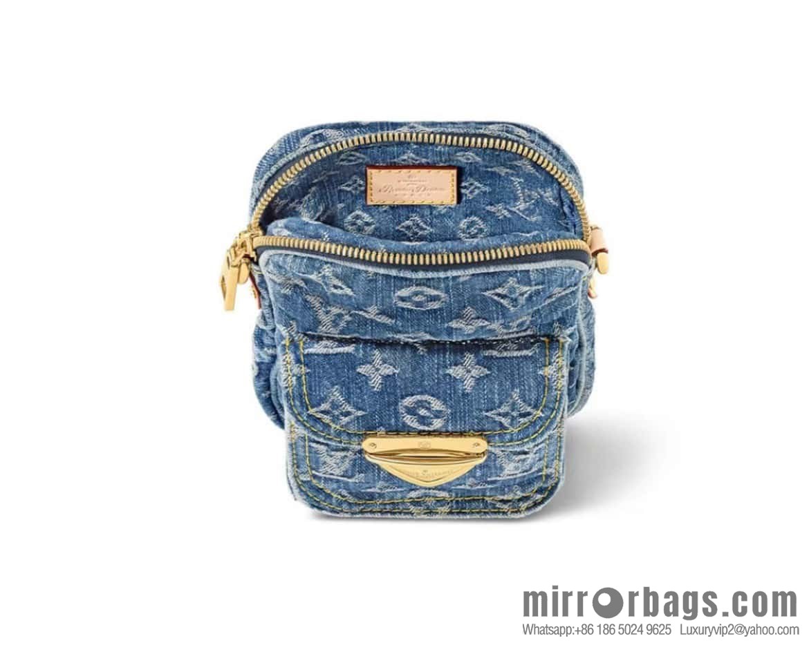 [Boutique‑grade] M82948 blue denim, mailman bag series Fairfax Pochette handbag