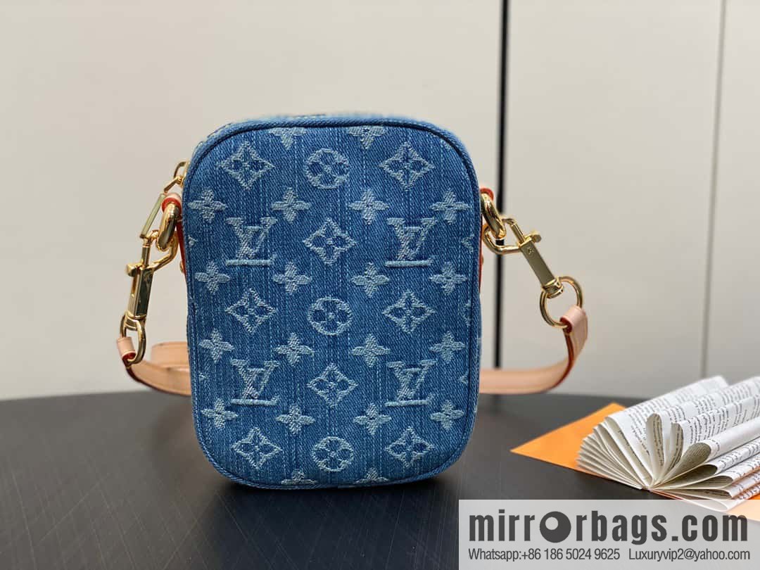 [Boutique‑grade] M82948 blue denim, mailman bag series Fairfax Pochette handbag
