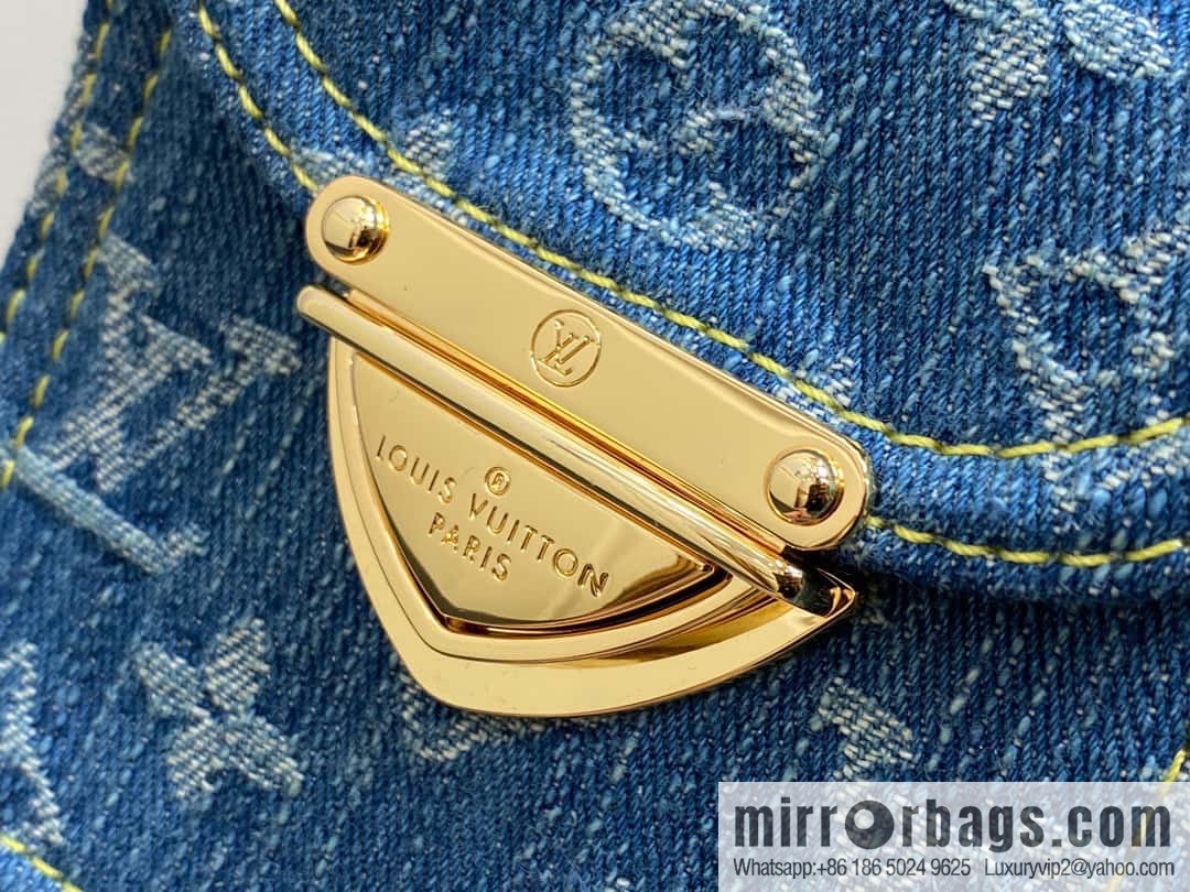 [Boutique‑grade] M82948 blue denim, mailman bag series Fairfax Pochette handbag