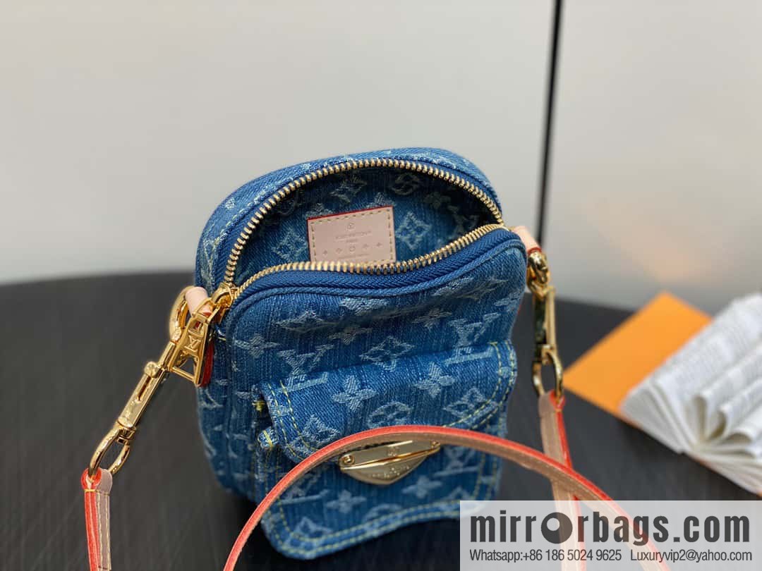 [Boutique‑grade] M82948 blue denim, mailman bag series Fairfax Pochette handbag