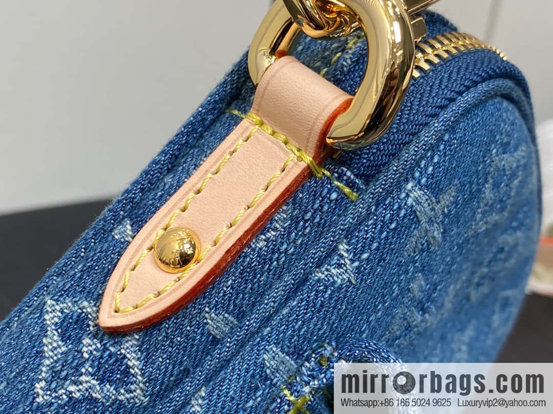 [Boutique‑grade] M82948 blue denim, mailman bag series Fairfax Pochette handbag