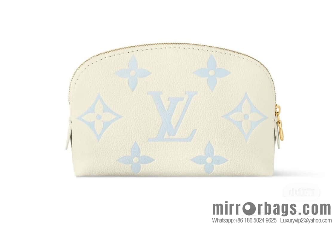 [Premium‑quality] M24378 silk screen beige, full leather pouch series By The Pool pouch