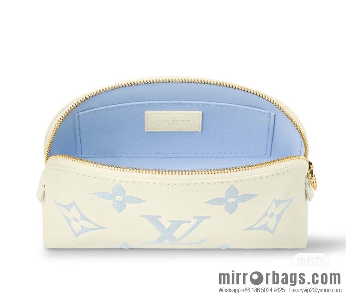 [Premium‑quality] M24378 silk screen beige, full leather pouch series By The Pool pouch